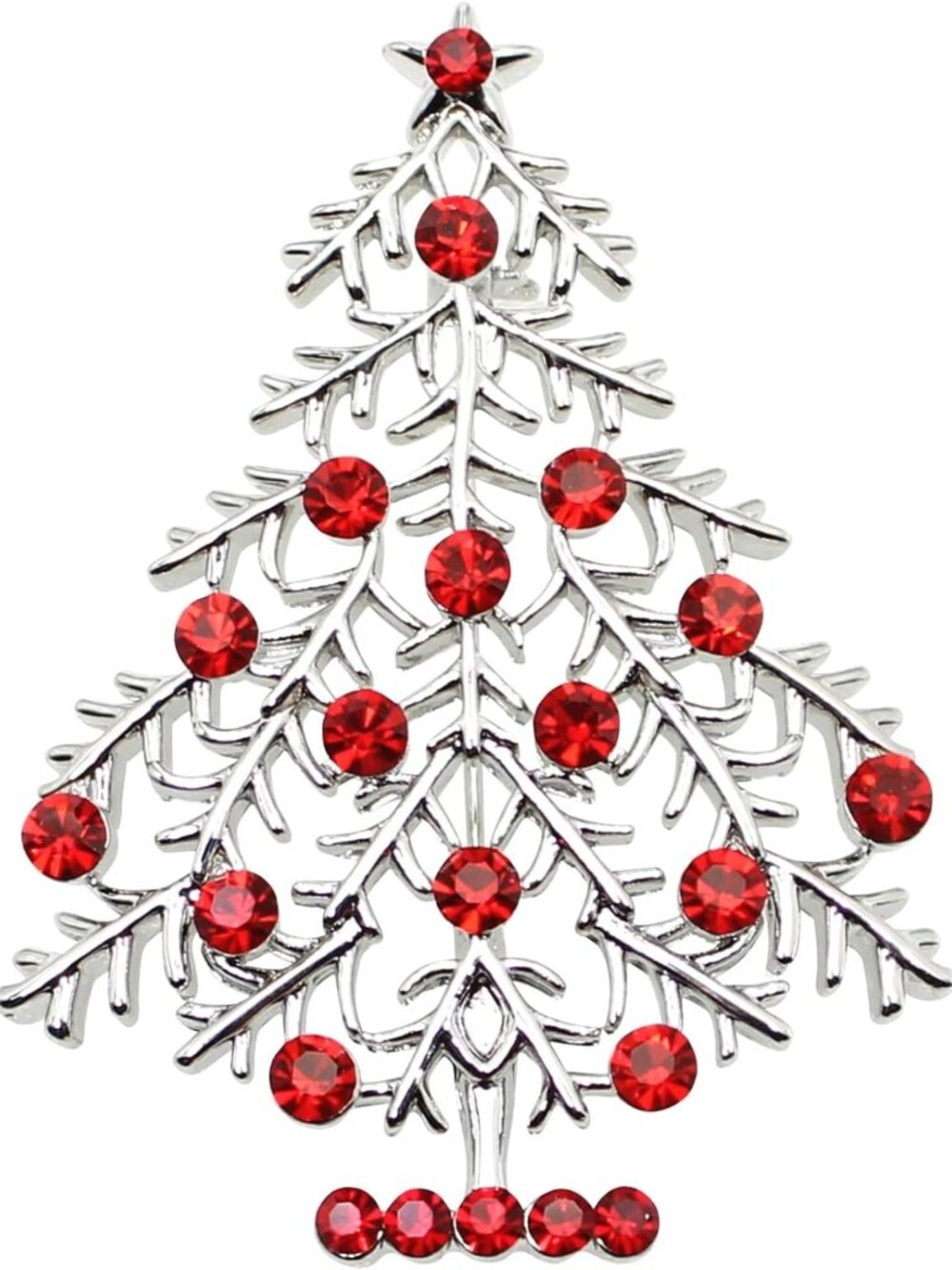 Stunning Rhinestone Crystal Christmas Tree Brooch Pin - Holiday Jewelry